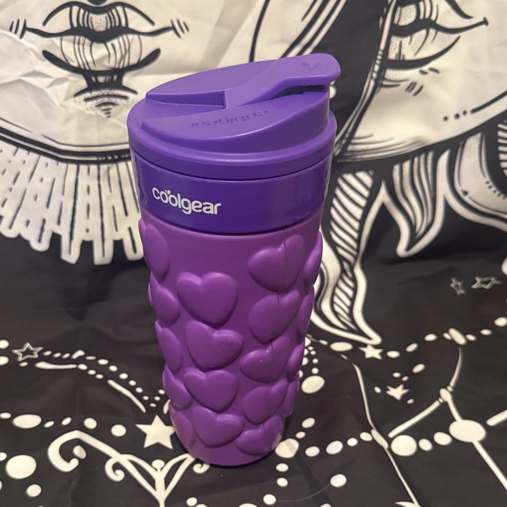 Cool Gear Purple Heart-Textured Travel Tumbler
